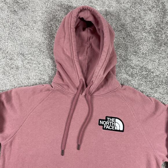 North Face Hoodie Womens Medium Fleece Embroidered Logo Pullover Outdoors Pink - Picture 1 of 11